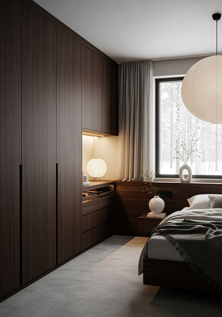 Scandinavian Bedroom with Clean Storage & Soft Natural Light