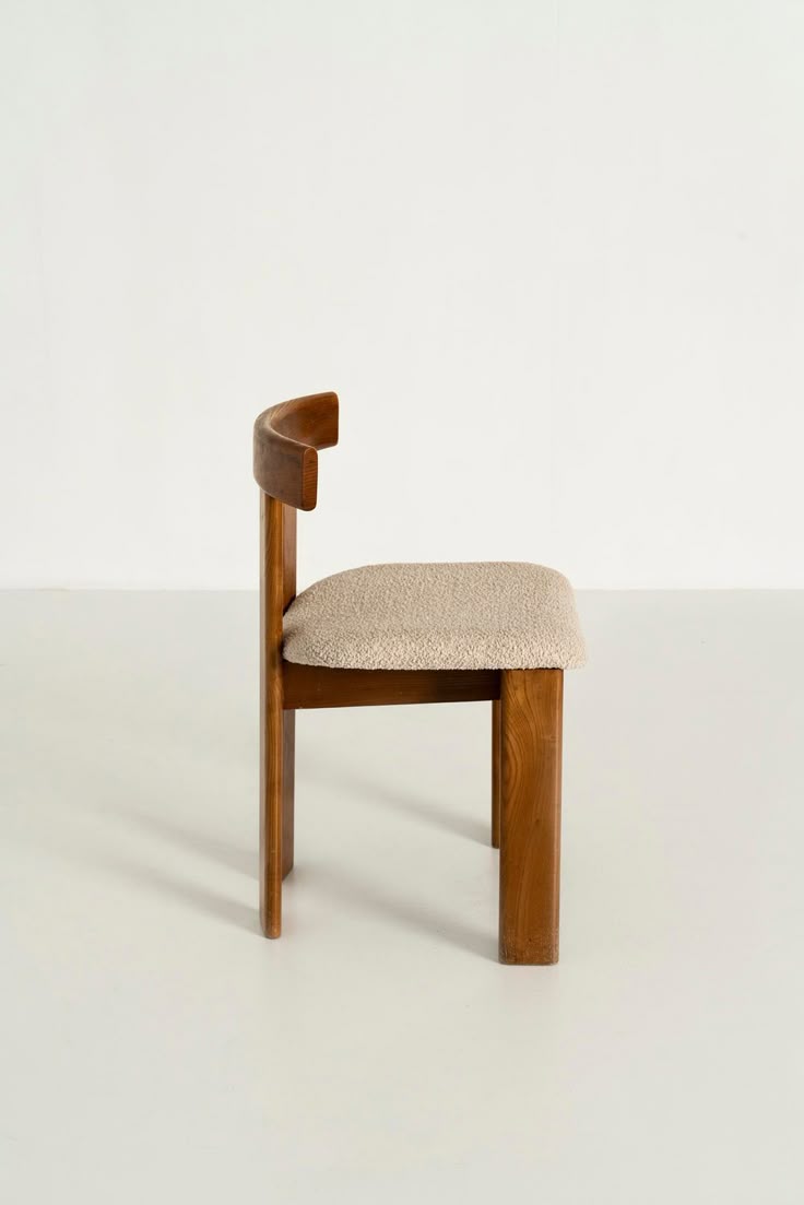 Set of Luigi Vaghi Chairs for Former in Wood and Teddy Fabric, Italy 1960s | AtKris Studio