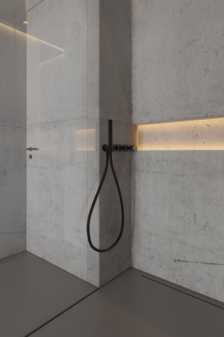 Soft Light in a Concrete Bathroom